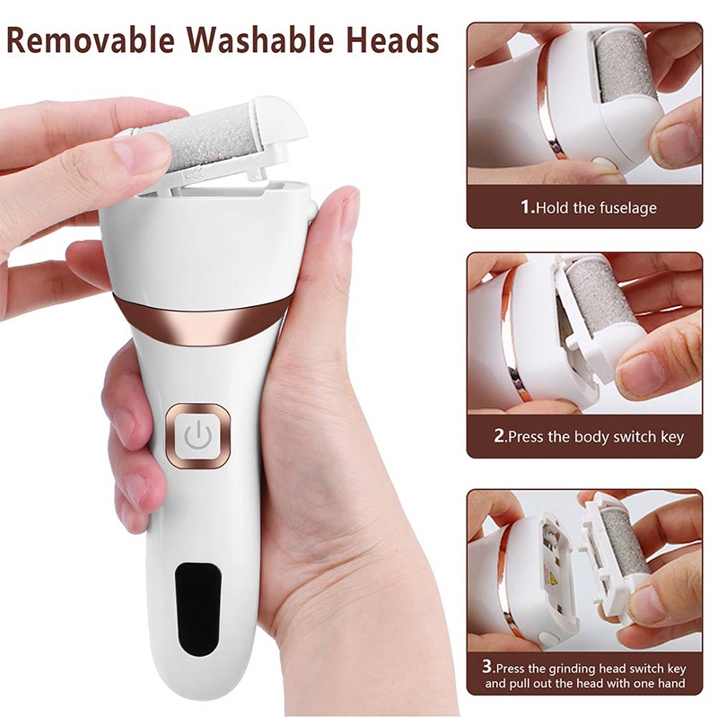 Bộ Dụng Cụ Đánh Bóng Bàn Chân Tẩy Tế Bào Chết Bằng ABS Sạc USB