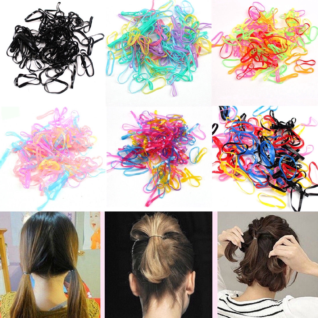 500 sợi thun buộc tóc nhiều màu