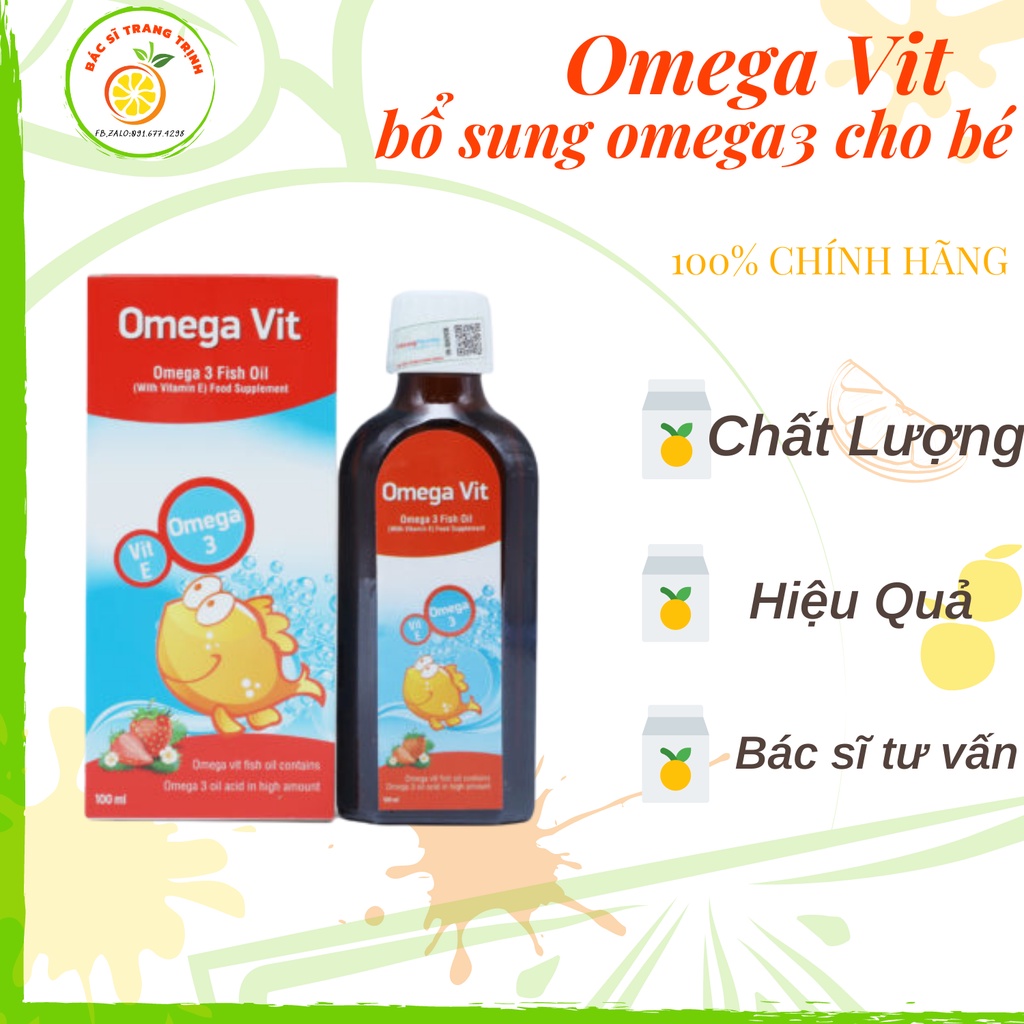 Omega Vit -  giúp bổ sung acid béo Omega 3, EPA, DHA cho bé