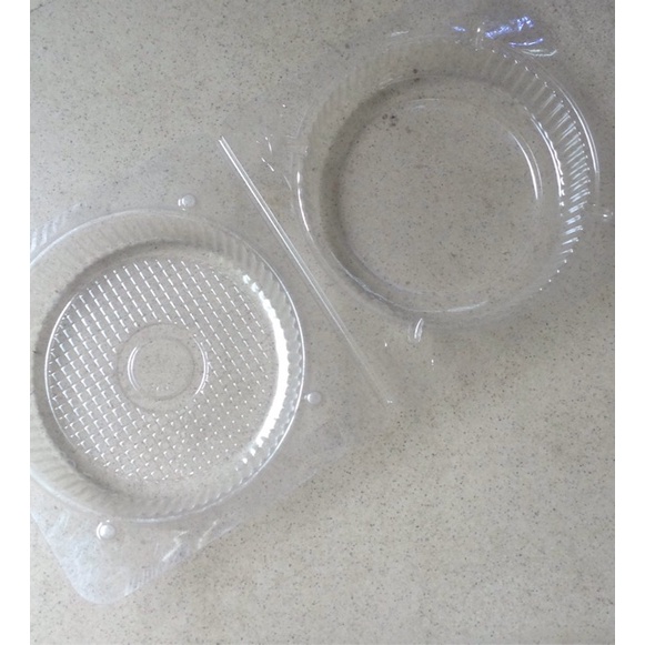 Lốc 100 hộp nhựa tròn đựng bánh bông lan H26, hộp đựng cốt bánh kem