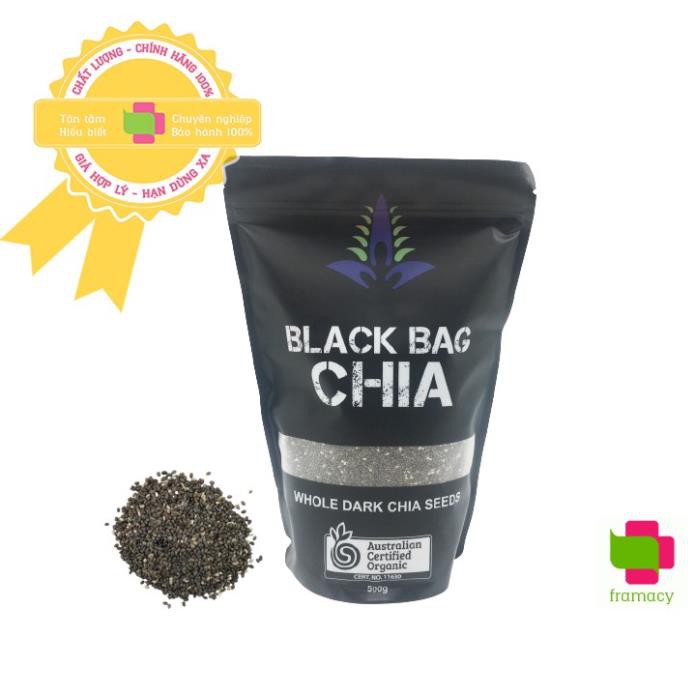 Hạt Chia hữu cơ Black Bag Chia Seeds, Úc (250g/500g) bổ sung dinh dưỡng cho mọi lứa tuổi
