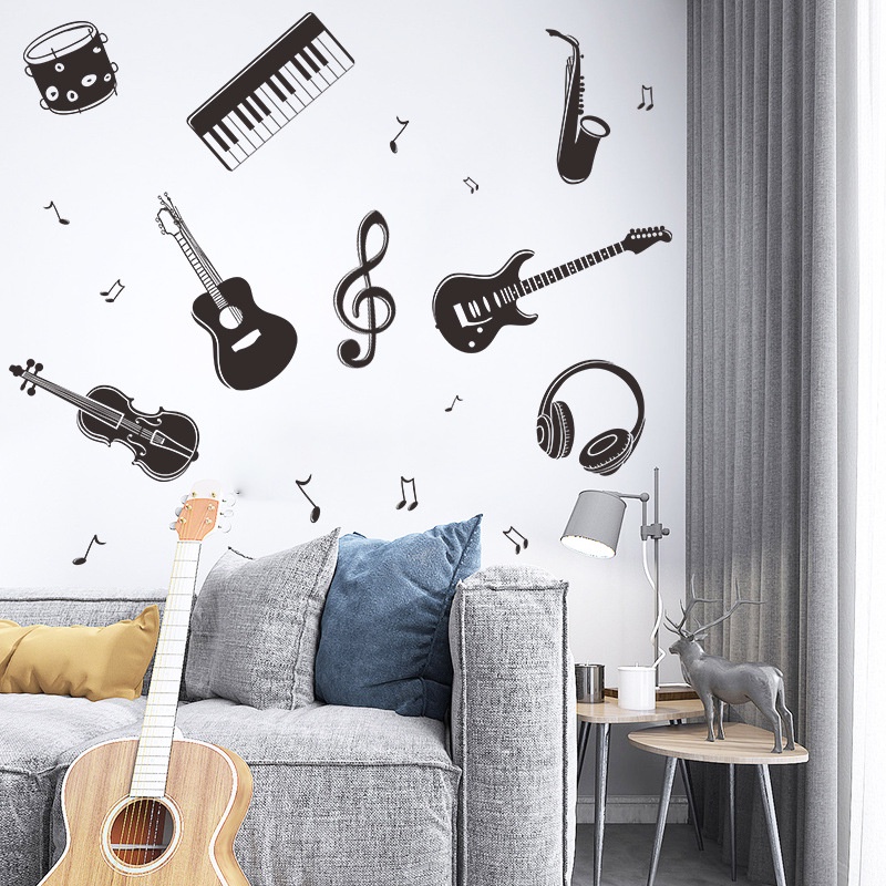 Giấy Dán Tường Trang Trí Hình Đàn Ghita