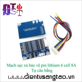 Mạch sạc xả bảo vệ pin lithium 6 cell 8A Tự cân bằng