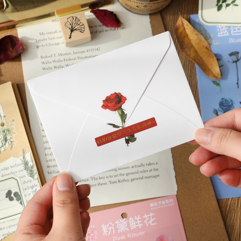 Bộ 2 Miếng Dán Hình Hoa Lá Trang Trí Sổ Tay / Nhật Ký DIY