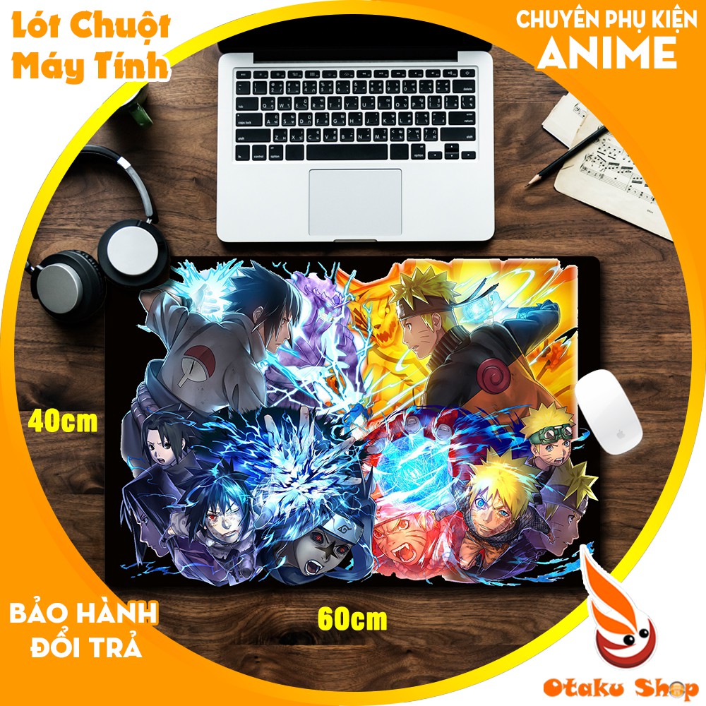 { Mouse pad cỡ lớn } Lót chuột Anime Naruto chất liệu cao su để trên bàn di chuột chơi game kích thước 60x40cm