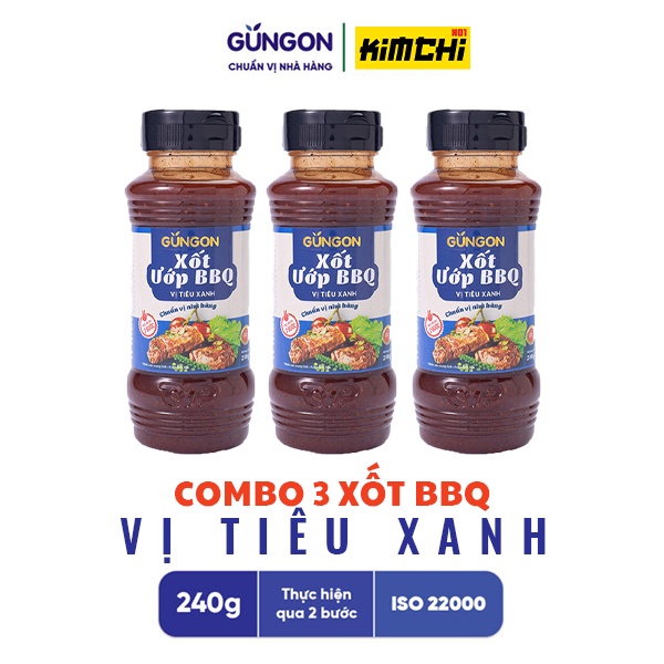 Combo 3 xốt ướp thịt BBQ vị tiêu xanh Gungon 240G - Tiết kiệm tới 15K