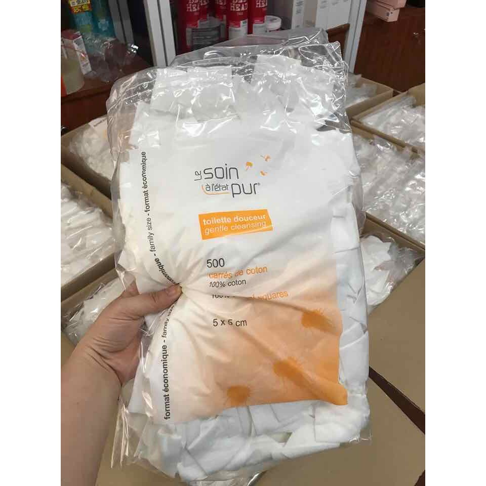 Bông tẩy trang TETRA Le Soin Laretat Pur 600 miếng của Pháp, 100% từ sợi bông thấm hút cực tốt, bông mềm mịn không bở vỡ | BigBuy360 - bigbuy360.vn