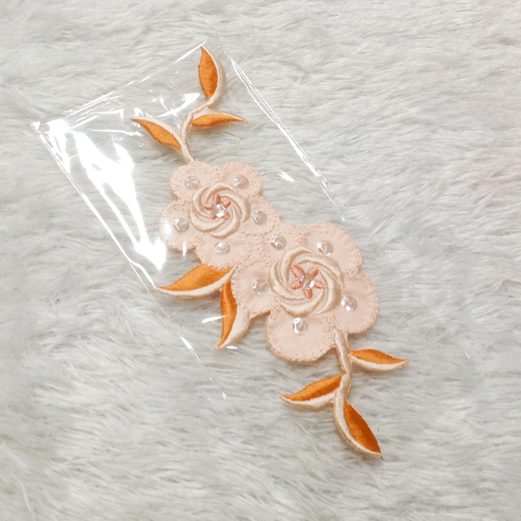 Bông thêu sẵn 3d vải kết nhiều màu trang trí áo dài váy đầm