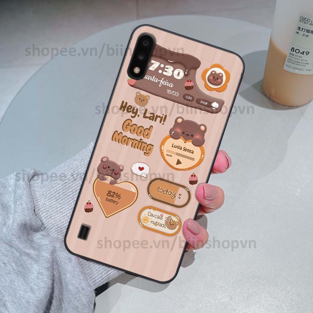 Ốp Samsung A01 / A02 in 3D icon gấu nổi siêu xinh, siêu đáng yêu, cá tính phong cách