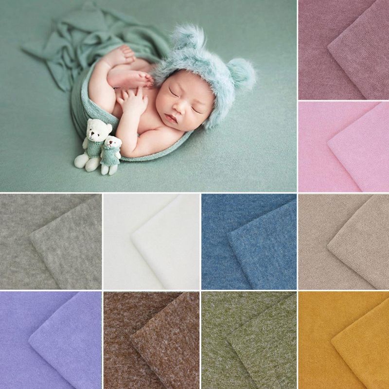 Chăn Quấn Em Bé Bằng Cotton Co Giãn Dùng Làm Phụ Kiện Chụp Ảnh