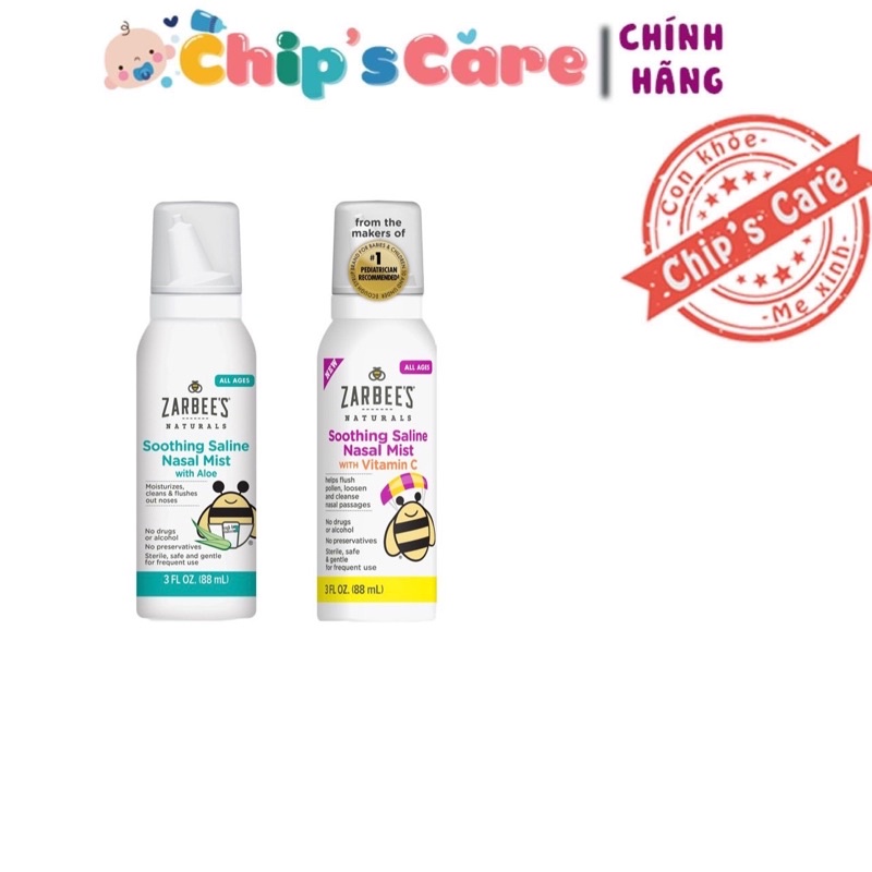 Xịt muối Zarbee Zarbee's cho bé từ sơ sinh