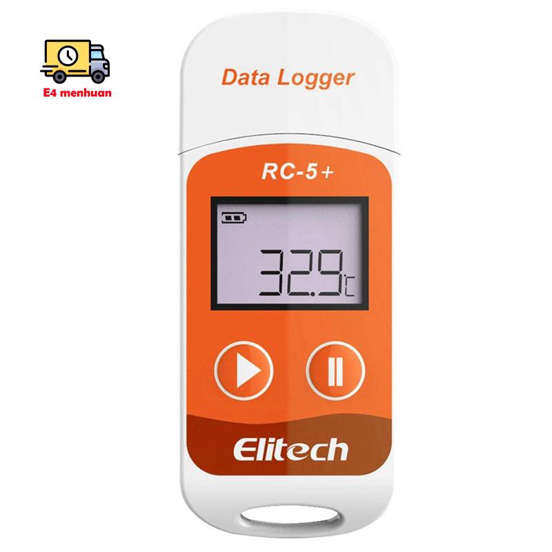 Elitech RC-5+ PDF USB Temperature Data Logger Reusable Recorder 32000 Points for Refrigeration, Cold Chain Transport