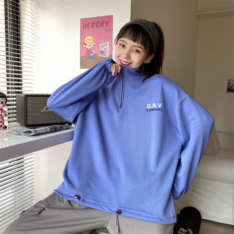 【ZHELIHANGFEI】Áo Thun POLO Tay Dài Form Rộng Theo Phong Cách Preppy Dễ Phối Đồ