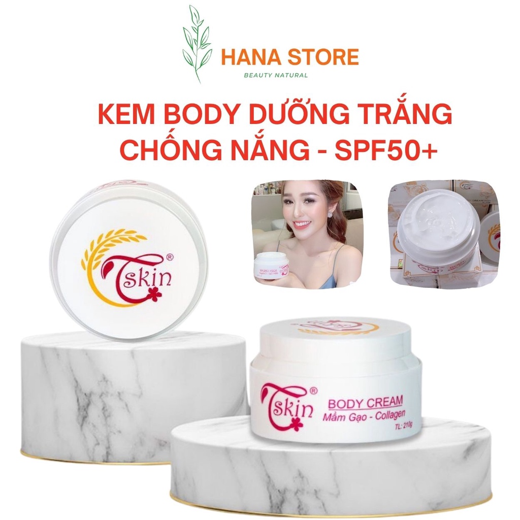 Kem Body Dưỡng Trắng Chống Nắng TSkin - Không bết Rít,Dưỡng Trắng Da Sau 7 Ngày- SPF50+