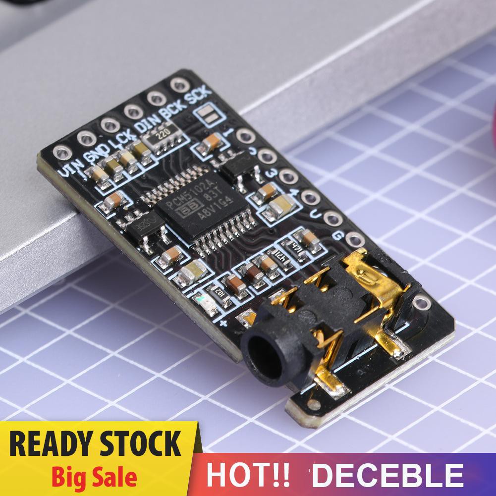 Deceble PCM5102 DAC Decoder 3.5mm Stereo Jack I2S Player Module for Raspberry Pi