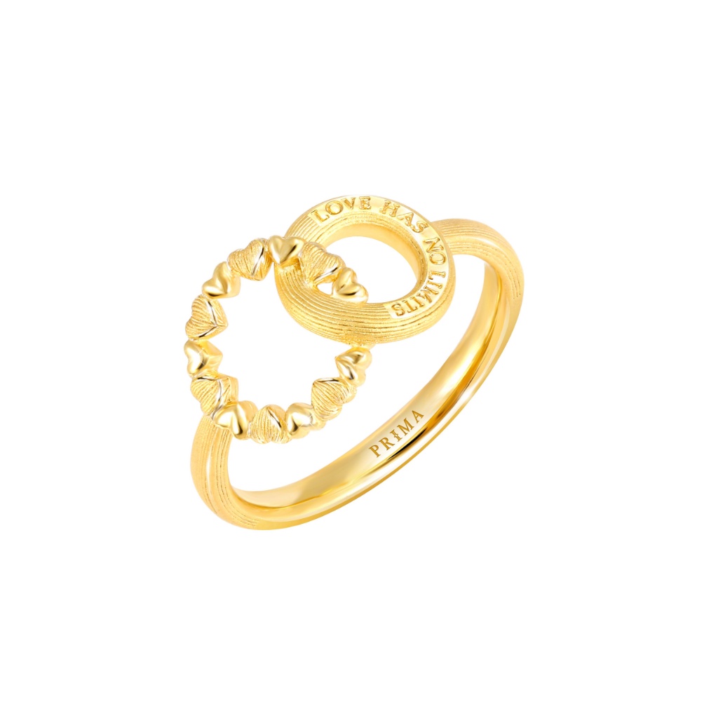 PRIMA Nhẫn Vàng 24K - BST Love Has No Limit - Vòng tròn lồng ghép Love - 111R3011