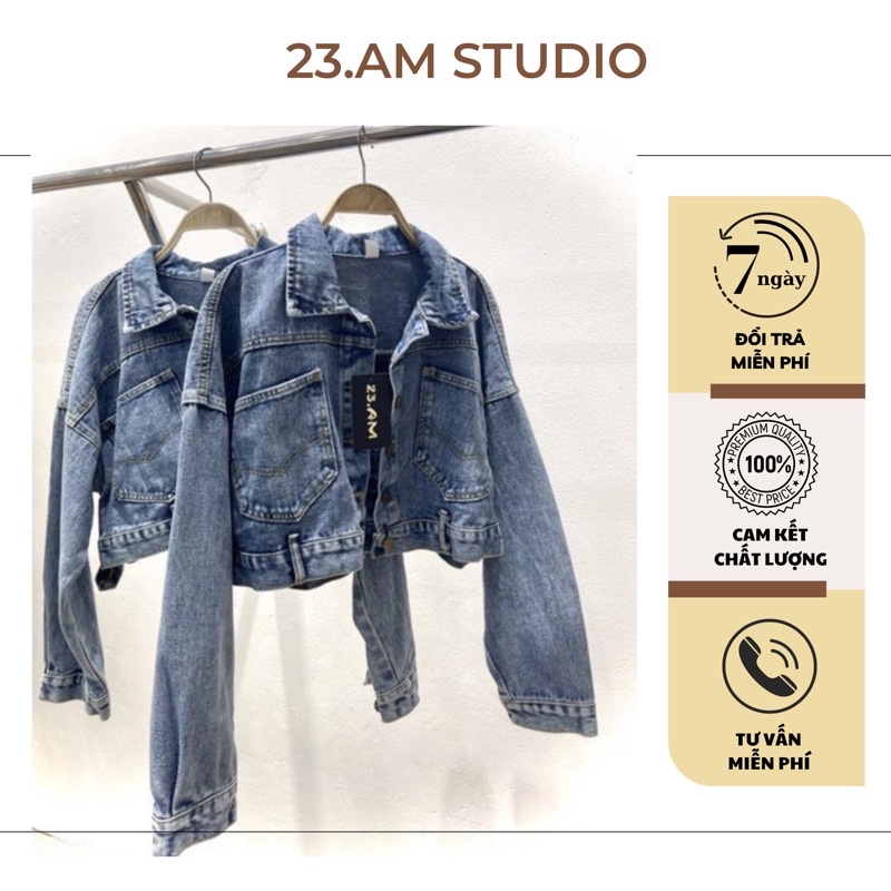 Áo Khoác Jeans Nữ Quảng Châu , Áo Khoác Bò Nữ Croptop Cực Chất