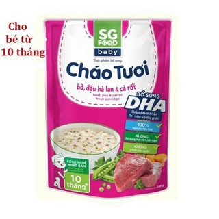 Cháo baby bò, đậu hà lan, cà rốt SG Food