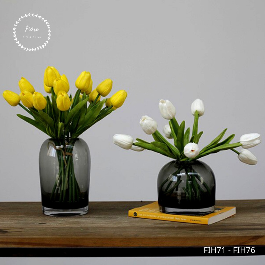 Bó 10 bông Tulip giả trang trí nhà, decor phòng khách, đạo cụ chụp ảnh, cắm lọ cực xinh