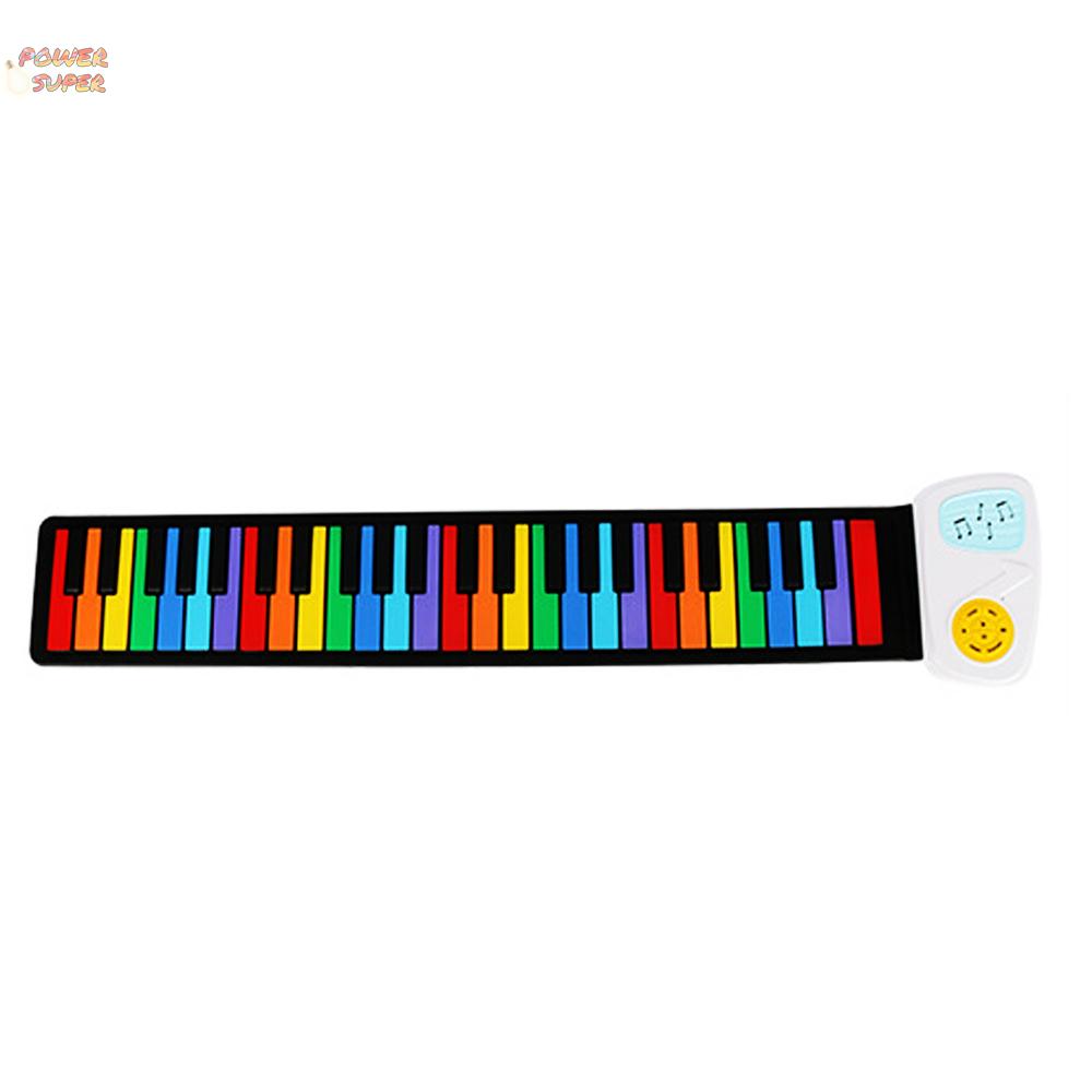 49 Key Speaker Hand Roll Up Piano Portable Folding Electronic Soft Keyboard Kid Music Toy