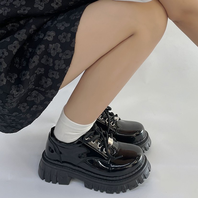 (FREESHIP - SẴN SIZE 37) GIÀY ALLEY OXFORD NỮ BÓNG ĐẾ BÁNH MÌ - GIÀY BOOTS NỮ THỜI TRANG