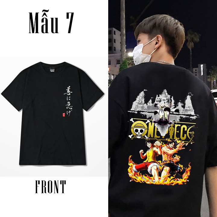 BST áo phông One Piece ANime Manga đẹp Luffy cầm mũ Zoro ace cực chât