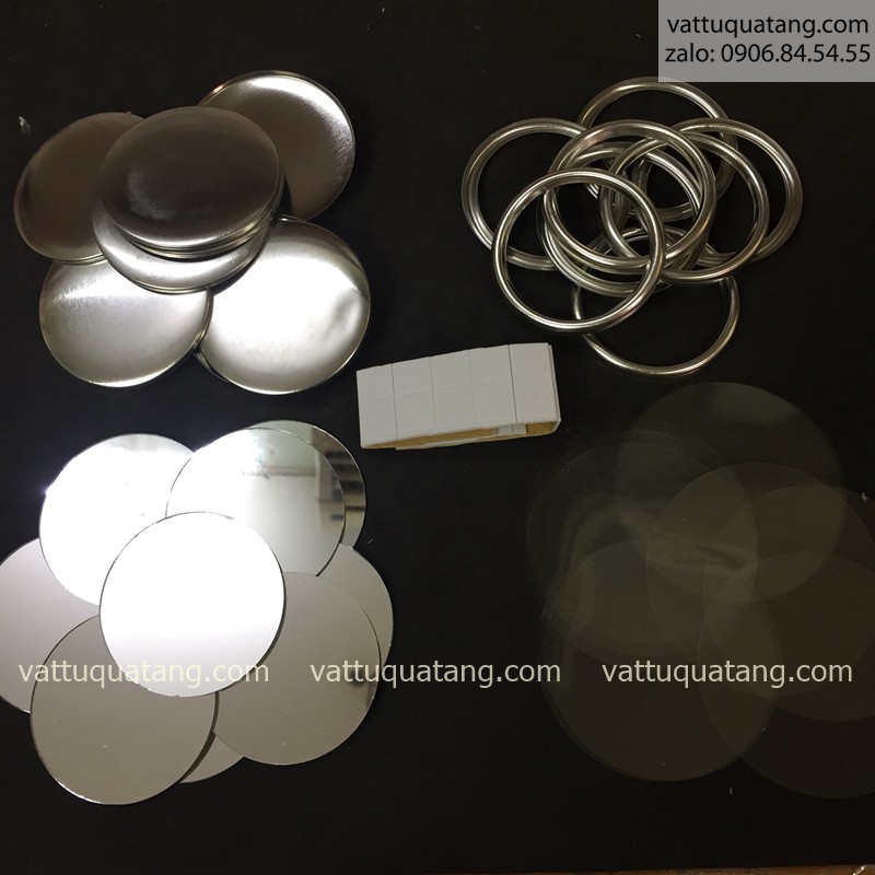 Combo 50 cái Phôi Huy hiệu gương , gương soi bỏ túi 5.8,7.5 cm