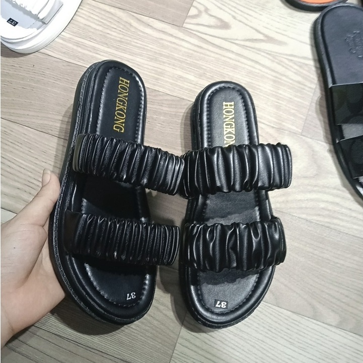 Dép hai quai bèo nhúm đế 3 cm siêu nhẹ cực xinh hot 2022