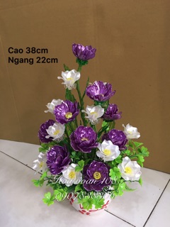 Châu hoa pha lê để bàn 159k