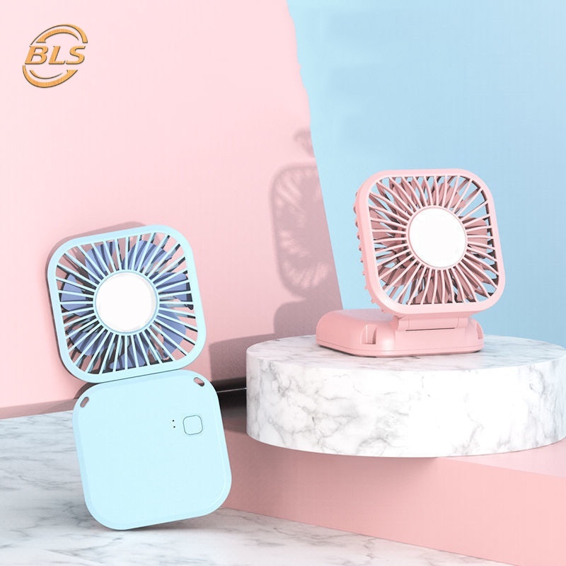 Quạt Điện Mini Cầm Tay Bằng Nhựa Không Gây Tiếng Ồn Sạc Cổng USB Có Dây Đeo Dễ Mang Theo Khi Ra Ngoài