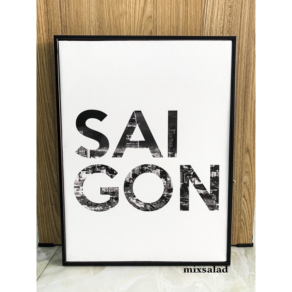 Tranh Canvas Sài Gòn - Hà Nội decor nhà cửa (size khác khách LH) - Tặng kèm móc treo tranh kh cần khoan tường