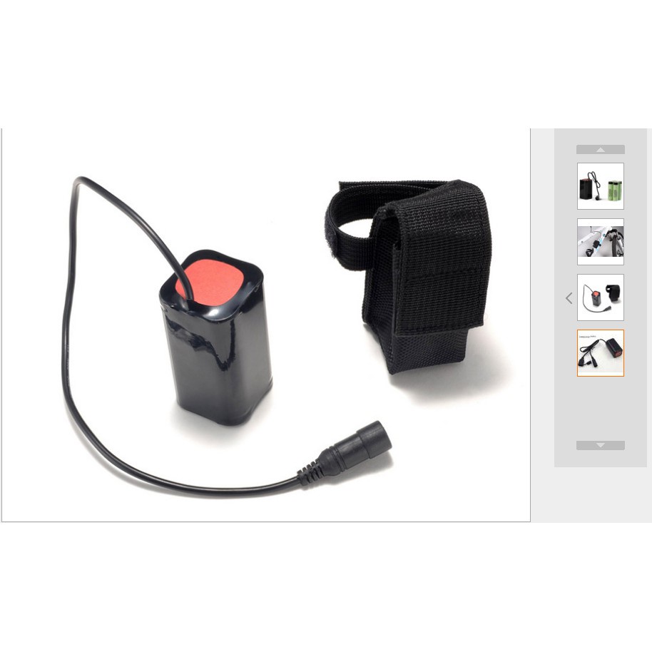 Pin sạc cho đèn pha xe đạp T6 pin sạc đèn treo đầu pin sạc đèn mỏ 18650 x 4 7.4 - 8.4 v