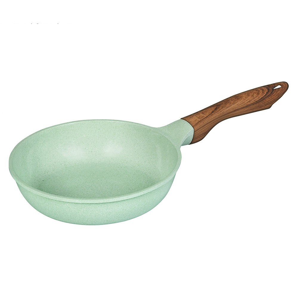 Chảo đúc chống dính 20cm sâu 5.8cm đáy từ 7 lớp men đá xanh ngọc sâu lòng Green Cook GCP06-20IH dùng cho mọi loại bếp