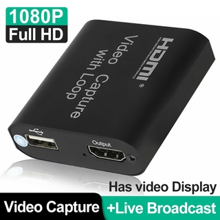 1080p 60fps HD Video Capture Card with Loop Out USB2.0 Grabber Cards Live Streaming Video Recording