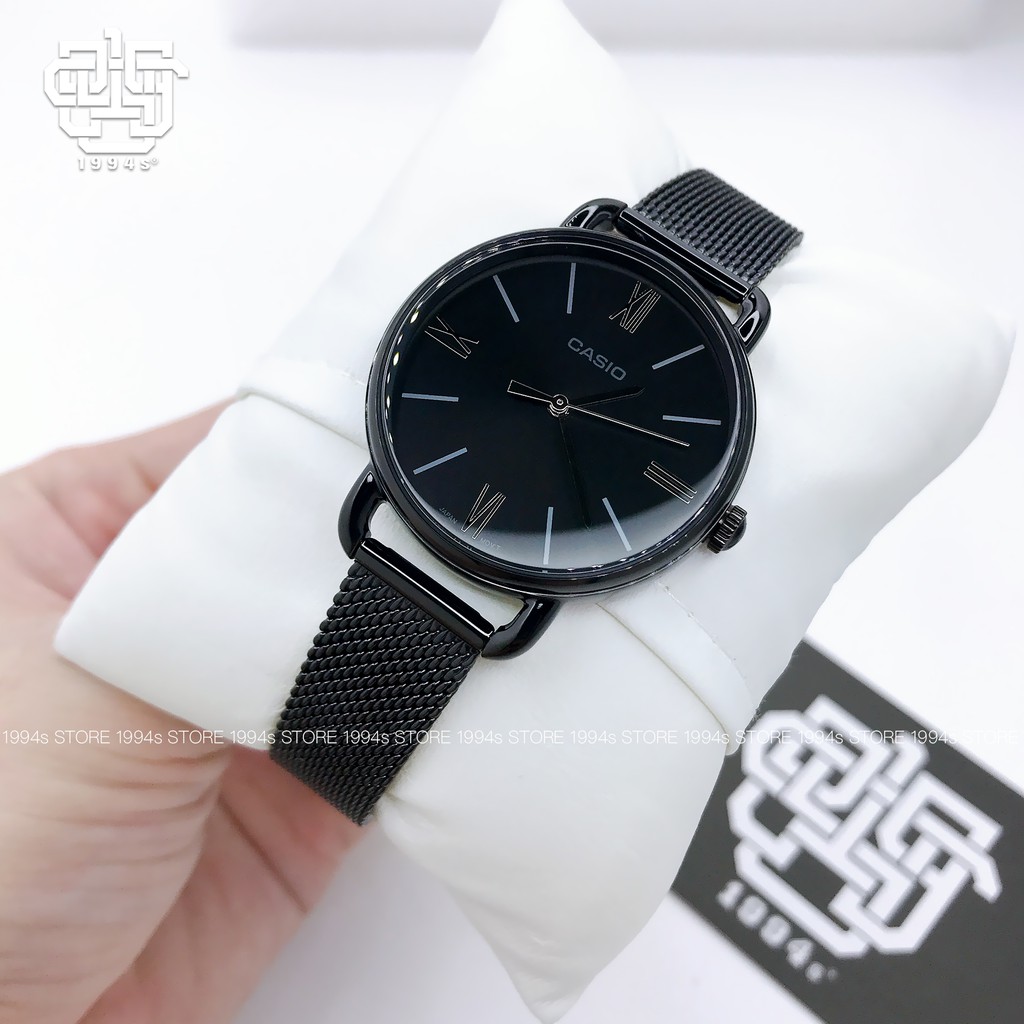 Đồng hồ nữ Casio LTP-E414 / LTP-E414MB-1A dây thép không gỉ, chống nước 50m, size 34mm, hàng chính hãng