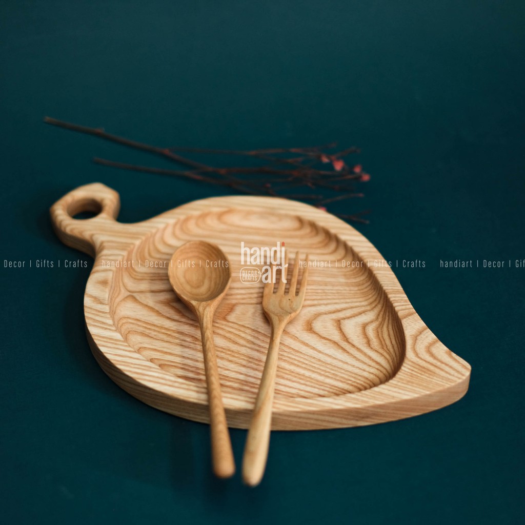 Khay gỗ hình chiếc lá - khay gỗ tự nhiên - Wooden tray