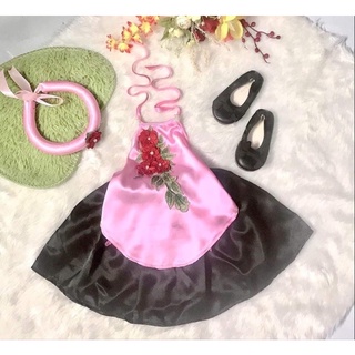 Set yếm đào lụa hàng thiết kế cho bé gái