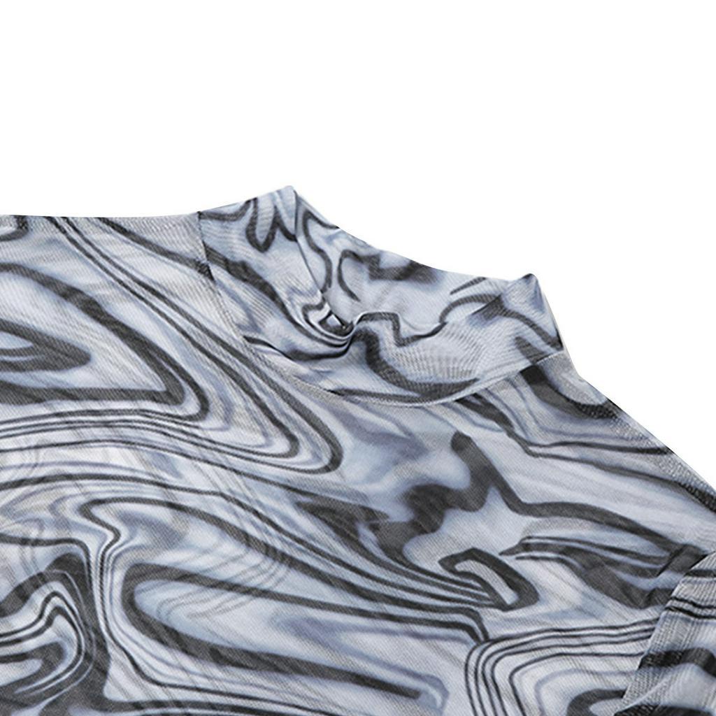 Áo Lửng Tay Dài Phối Lưới Thời Trang Dành Cho Nữ