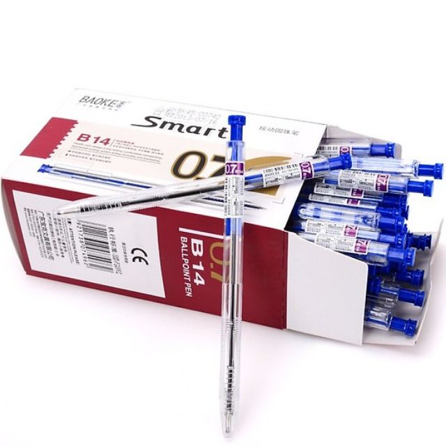 Combo 10 Bút bi xanh BAOKE B14 đầu bấm ngòi 0.7mm bút bi học sinh giá rẻ ANKICO
