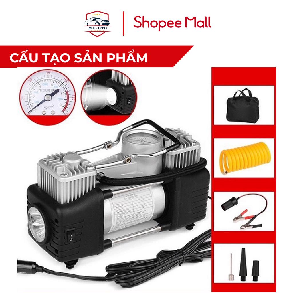 Bơm Lốp Ô Tô 2 Xi Lanh Công Suất Lớn MEEOTO Hàng Chất Lượng Cao Bảo Hành 12 Tháng