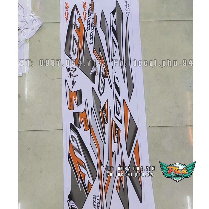 Tem rời Winner GTR đen phối cam bạc (V)