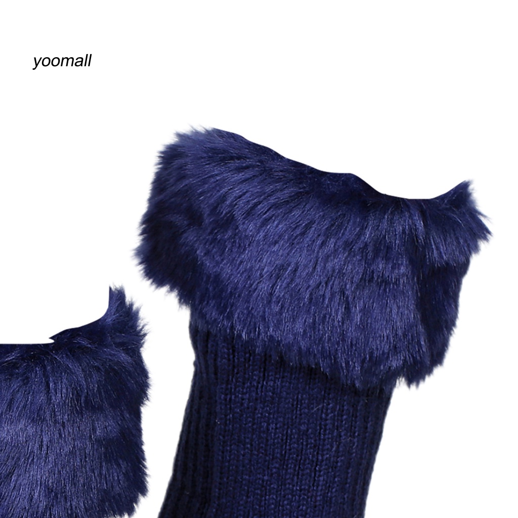 1 Đôi Tất Ống Chân Dệt Kim Co Giãn Tốt Thoải Mái Thời Trang Mùa Đông Cho Nữ