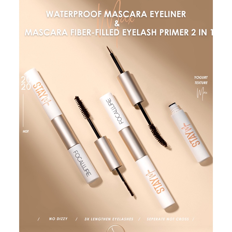 Mascara kiêm bút kẻ mắt và mascara 2 trong 1 chống thấm nước không nhòe thương hiệu Focallure
 | BigBuy360 - bigbuy360.vn
