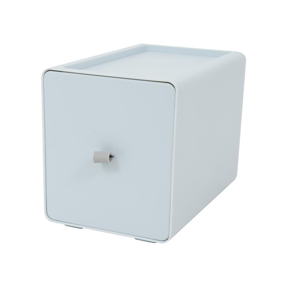 HomeBase ACCO Hộp nhựa dạng ngăn kéo có thể xếp chồng lên nhau thành tủ Size L C15.3xR13.3xS21cm màu xám