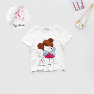 Áo thun cotton xược ngắn tay bé gái hiệu Nexxi