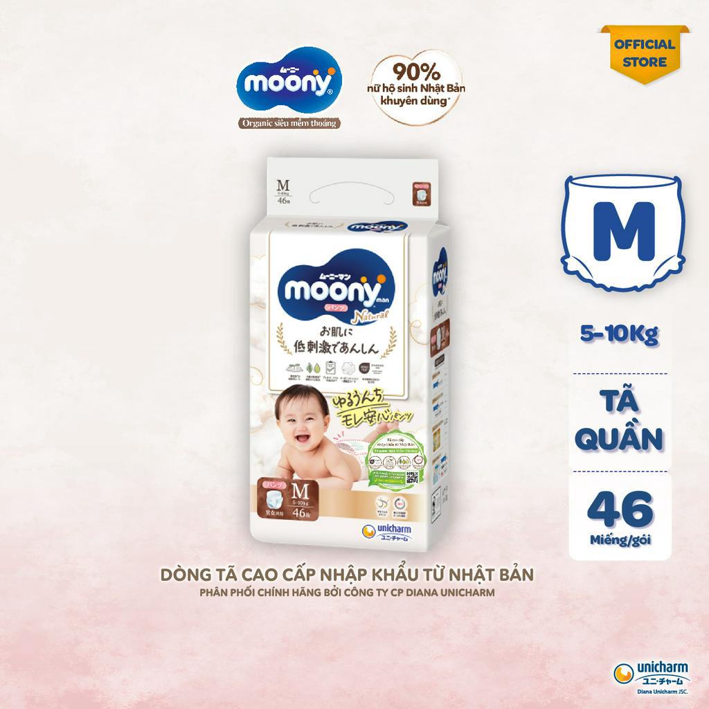Tã Quần Moony Natural Siêu Cao Cấp M46/L36/Xl32