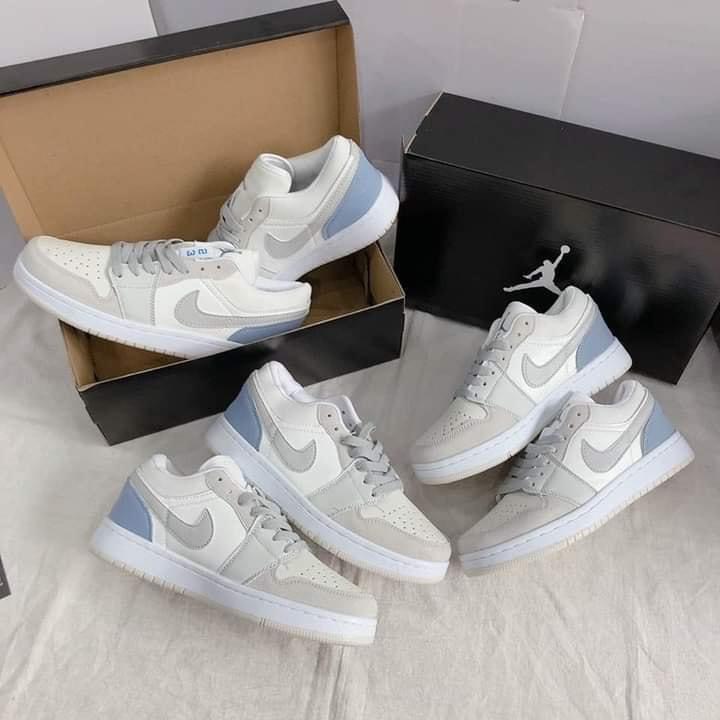 Giày thể thao nam nữ cao cấp full bill box, giày sneaker jordan Panda JD cổ thấp giá rẻ màu xám trắng cực sành điệu M23 | BigBuy360 - bigbuy360.vn