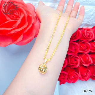 Dây chuyền nữ, dây chữ công mặt trái cầu kim tiền bền màu cao cấp Orin D4875