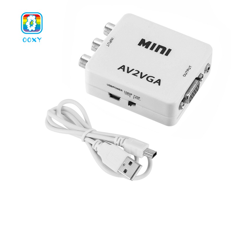 COD HD RCA AV to VGA Video Converter Conversor AV 2 VGA Video Converter O4VN