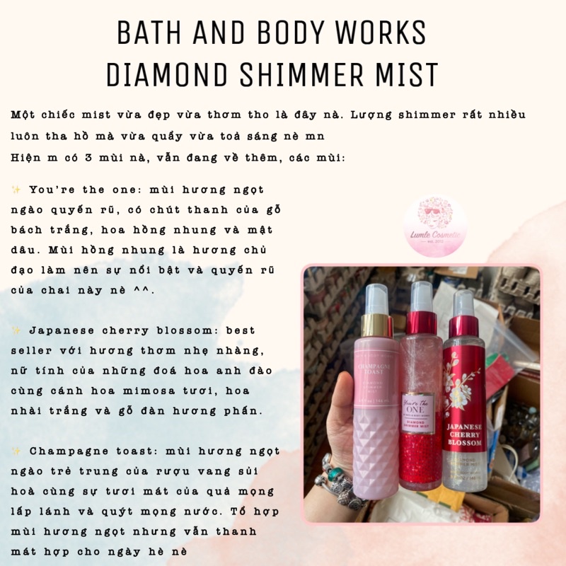 XỊT BODY CÓ NHŨ BATH AND BODY WORKS DIAMOND SHIMMER MIST